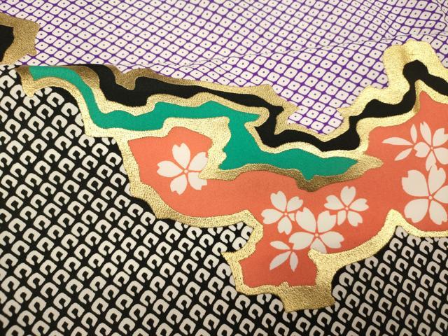 平和屋着物■訪問着 道長舞花文 金彩 胴抜き仕立て 洗える着物 AABE3880fw
