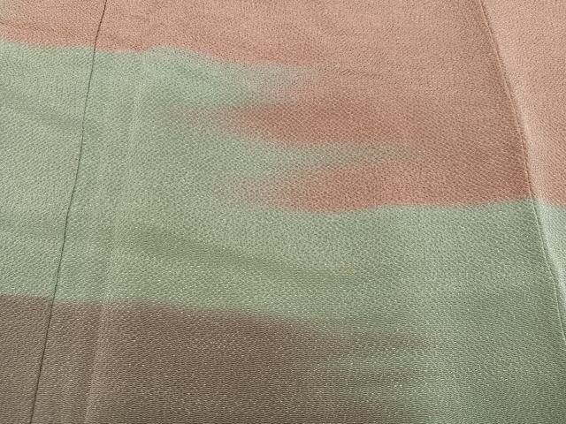 平和屋着物●訪問着　霞文　暈し染め　鬼しぼ縮緬　正絹　逸品　AABE3945ph