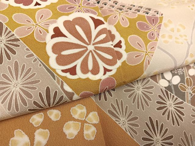 平和屋着物●訪問着　友禅　枝花文　暈し染め　正絹　逸品　AABE3948ph