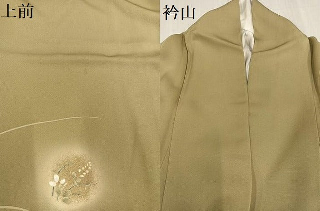 平和屋着物●訪問着　友禅　草花文　暈し染め　金彩　ほていや扱い　正絹　逸品　AABE3954ph