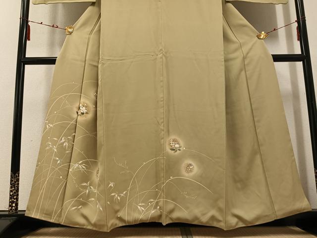 平和屋着物●訪問着　友禅　草花文　暈し染め　金彩　ほていや扱い　正絹　逸品　AABE3954ph