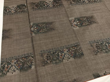 平和屋着物●本場大島紬　カタス9マルキ　花尽くし　正絹　逸品　AABE3955ph