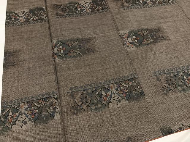 平和屋着物●本場大島紬　カタス9マルキ　花尽くし　正絹　逸品　AABE3955ph