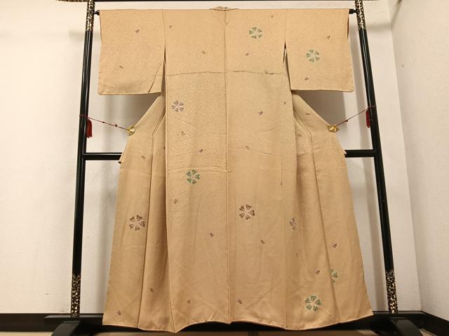 平和屋着物●訪問着 絞り 舞花文 正絹 逸品 AABE3958ph