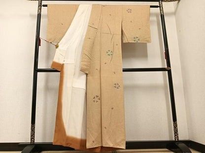 平和屋着物●訪問着 絞り 舞花文 正絹 逸品 AABE3958ph