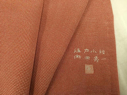 平和屋着物●江戸小紋　内田秀一　極小角通し　正絹　逸品　AABE3986ph