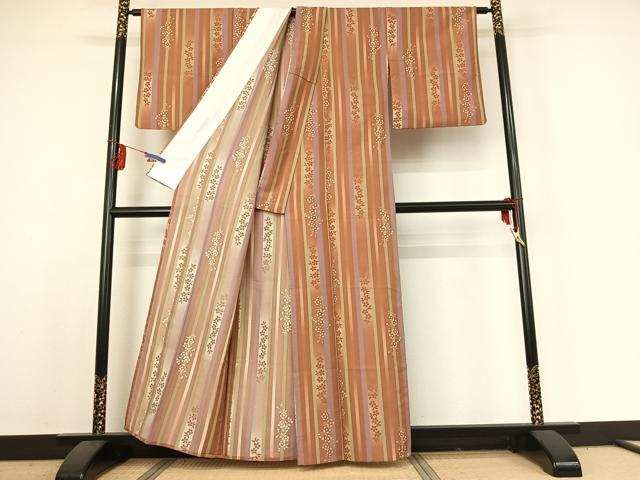 平和屋着物▽小紋　単衣　花間道　洗える着物　AABE4002jh