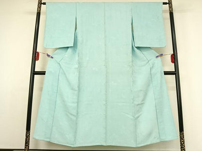 平和屋着物▽上質な色無地 単衣 花唐草地紋 瓶覗色 正絹 逸品 AABE4005jh