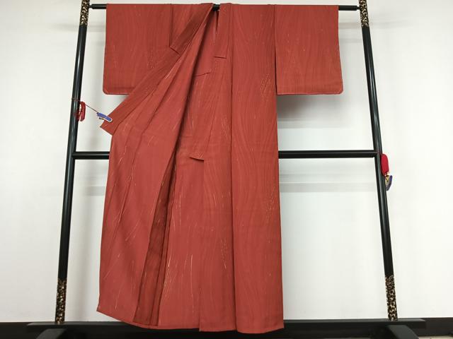 平和屋着物▽上質な小紋 単衣 流水文 正絹 逸品 AABE4007jh