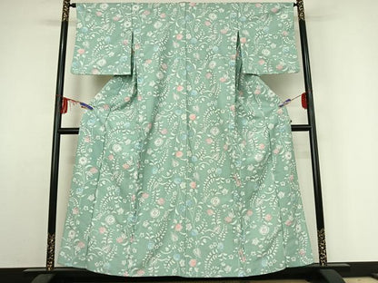 平和屋着物▽小紋 単衣 辻が花 洗える着物 AABE4009jh