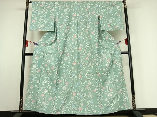 平和屋着物▽小紋 単衣 辻が花 洗える着物 AABE4009jh