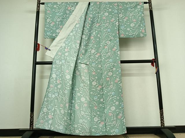 平和屋着物▽小紋 単衣 辻が花 洗える着物 AABE4009jh