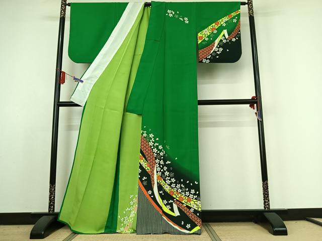 平和屋着物▽訪問着　単衣　吉祥花文　金彩　洗える着物　AABE4010jh