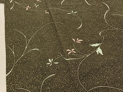 平和屋着物▽小紋 単衣 花唐草文 洗える着物 AABE4011jh