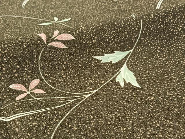 平和屋着物▽小紋 単衣 花唐草文 洗える着物 AABE4011jh