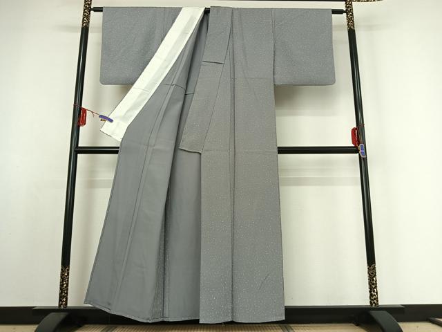 平和屋着物▽上質な小紋 単衣 箔散らし文様 正絹 逸品 AABE4013jh