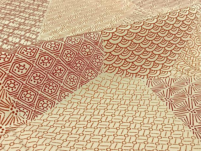 平和屋着物▽上質な小紋　単衣　切嵌吉祥文　正絹　逸品　AABE4014jh