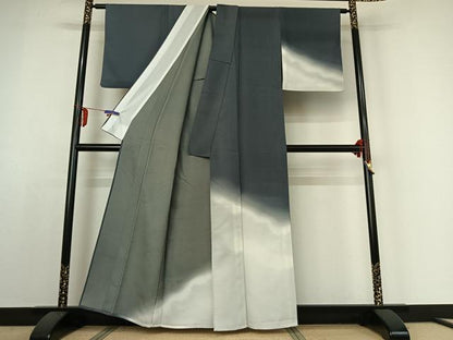 平和屋着物▽訪問着 単衣 霞文 暈し染め 洗える着物 AABE4019jh