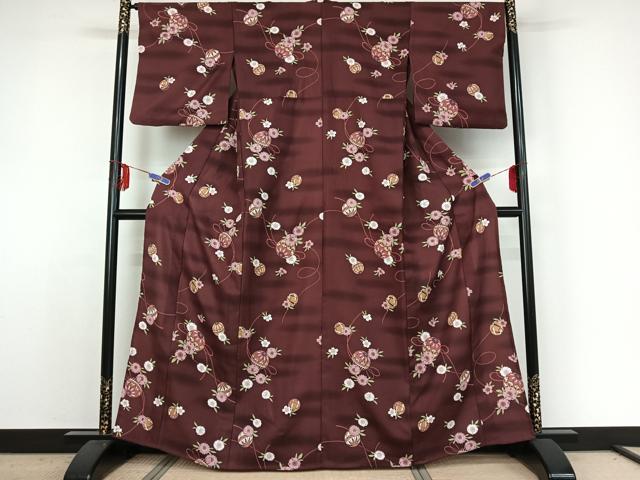 平和屋着物▽小紋　単衣　花鞠文　洗える着物　AABE4026jh 平和屋着物▽小紋 単衣 花鞠文 洗える着物 AABE4026jh