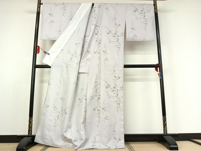 平和屋着物▽小紋　単衣　南天文　洗える着物　AABI8153cs
