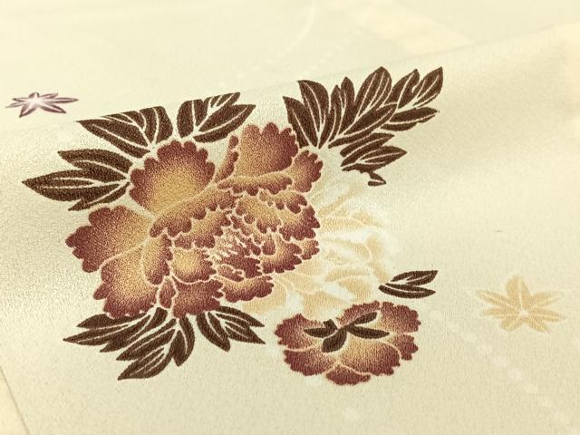 平和屋着物▽小紋 単衣 流水花文 洗える着物 AABE4028jh