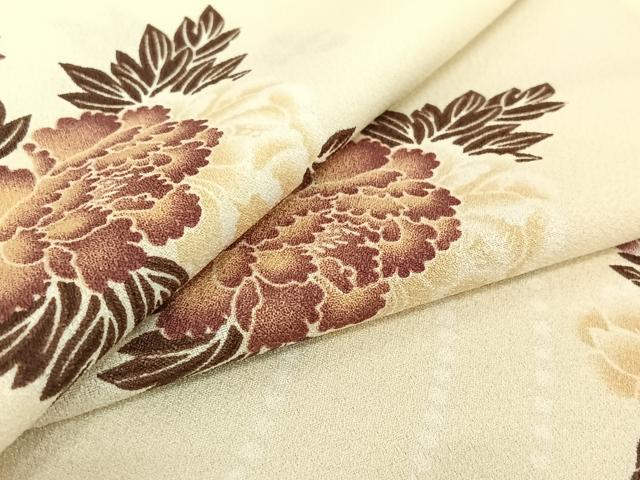 平和屋着物▽小紋 単衣 流水花文 洗える着物 AABE4028jh
