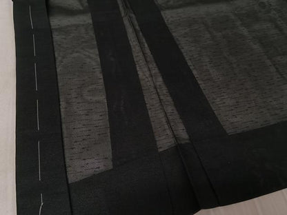 平和屋着物▽羽織　スリーシーズン　春夏秋　塵除け　霞文　暗黒色　正絹　逸品　AABE4029jh