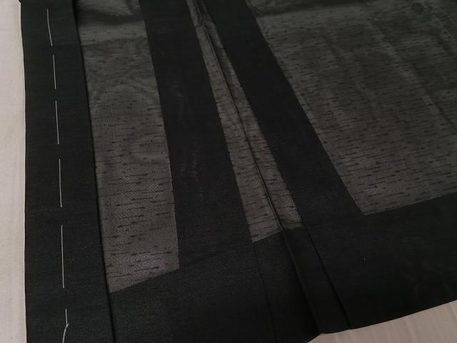 平和屋着物▽羽織　スリーシーズン　春夏秋　塵除け　霞文　暗黒色　正絹　逸品　AABE4029jh