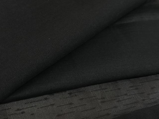 平和屋着物▽羽織　スリーシーズン　春夏秋　塵除け　霞文　暗黒色　正絹　逸品　AABE4029jh