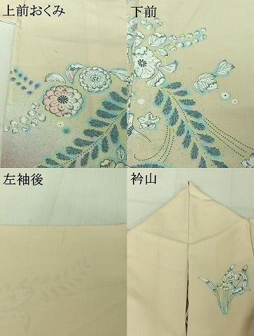 平和屋着物▽訪問着 単衣 辻が花 暈し染め 金彩 洗える着物 AABE4032jh