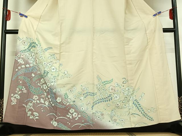 平和屋着物▽訪問着 単衣 辻が花 暈し染め 金彩 洗える着物 AABE4032jh