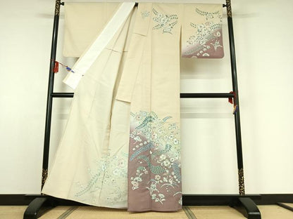 平和屋着物▽訪問着 単衣 辻が花 暈し染め 金彩 洗える着物 AABE4032jh