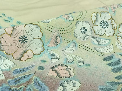 平和屋着物▽訪問着 単衣 辻が花 暈し染め 金彩 洗える着物 AABE4032jh
