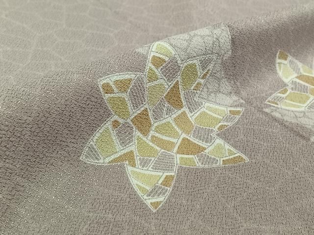 平和屋着物▽小紋 単衣 舞花文 洗える着物 AABE4034jh