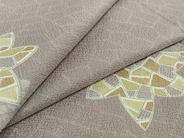 平和屋着物▽小紋 単衣 舞花文 洗える着物 AABE4034jh