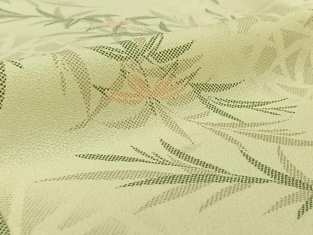 平和屋着物▽小紋 単衣 草葉文 洗える着物 AABE4036jh
