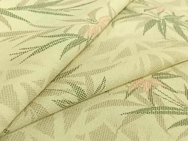 平和屋着物▽小紋 単衣 草葉文 洗える着物 AABE4036jh