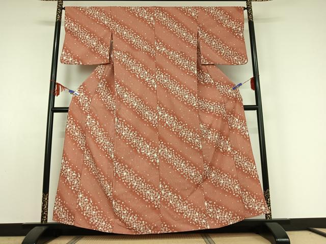 平和屋着物▽小紋 単衣 箔散らし文様 洗える着物 AABE4038jh