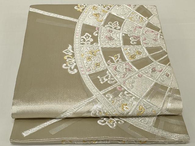 平和屋着物◎六通柄袋帯　花唐草文　金銀糸　正絹　逸品　AABE4052ou