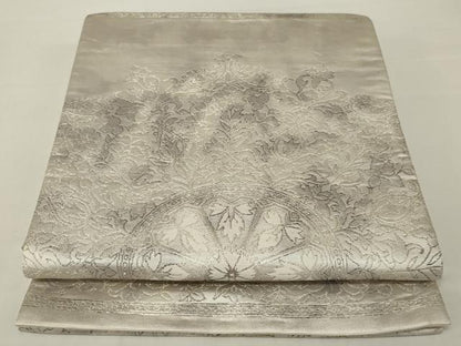 平和屋着物◎六通柄袋帯　宝相華　銀糸　正絹　逸品　AABE4055ou