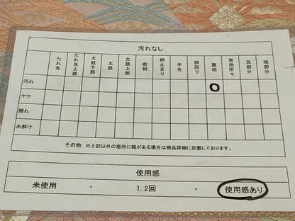 平和屋着物◎六通柄袋帯　唐織　切嵌花文　金銀糸　正絹　逸品　AABE4057ou