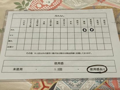 平和屋着物◎六通柄袋帯　唐織　扇面花鳥文　正絹　逸品　AABE4058ou