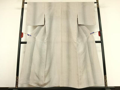 平和屋着物▽上質な小紋 単衣 縞 正絹 逸品 AABE4085jh
