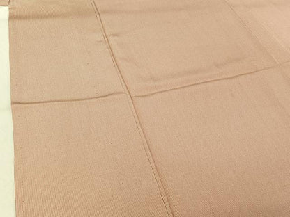 平和屋着物▽江戸小紋 単衣 作家物 万筋 深支子×白色 正絹 逸品 AABE4089jh