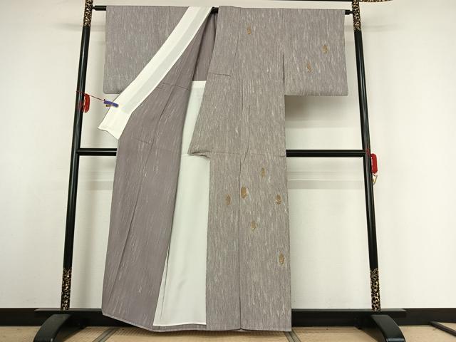平和屋着物▽訪問着 単衣 亀甲文 金銀彩 正絹 逸品 AABE4091jh