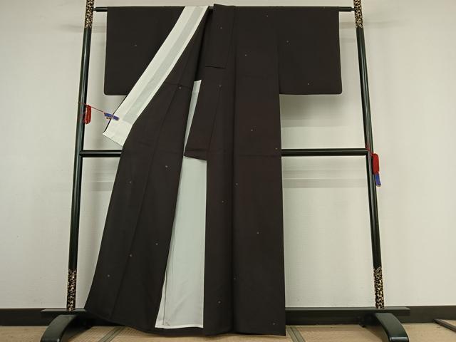 平和屋着物▽上質な小紋 単衣 丸文 正絹 逸品 AABE4092jh