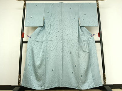 平和屋着物▽上質な小紋 単衣 舞花文 正絹 逸品 AABE4094jh