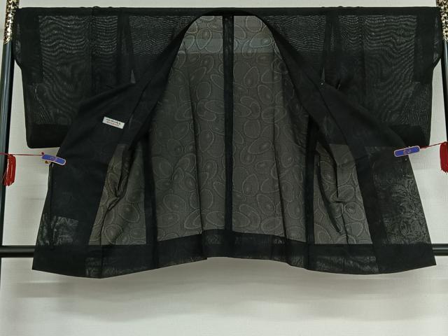 平和屋着物▽道行コート スリーシーズン 春夏秋 塵除け 暗黒色 三越扱い 正絹 逸品 AABE4096jh