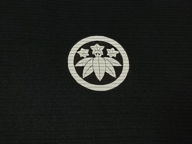 平和屋着物▽男性 黒紋付 スリーシーズン 春夏秋 塵除け 暗黒色 ロング丈 正絹 逸品 AABE4098jh