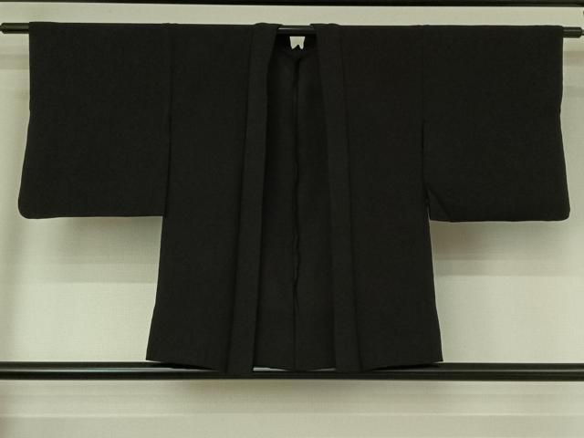 平和屋着物▽羽織 スリーシーズン 春夏秋 塵除け よろけ縞 暗黒色 正絹 逸品 AABE4106jh